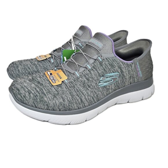 Skechers Slip-Ins Summits Dazzling Haze Gray Sneakers Women's Size 10 Vegan - Picture 1 of 11